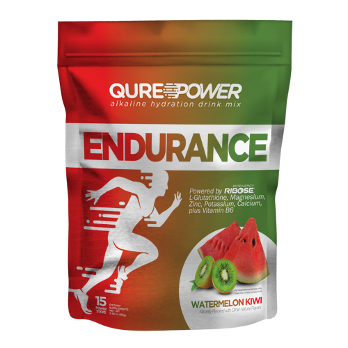 QURE Power Watermelon Kiwi Endurance Support Stick Pack (15 Count) Qure Wellness