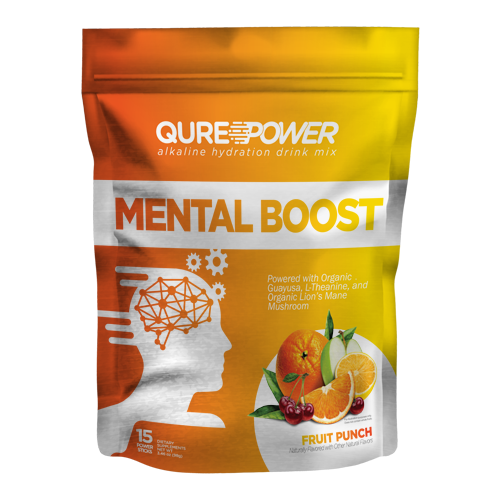 QURE Power Fruit Punch Mental Boost Stick Pack (15 Count) Qure Wellness