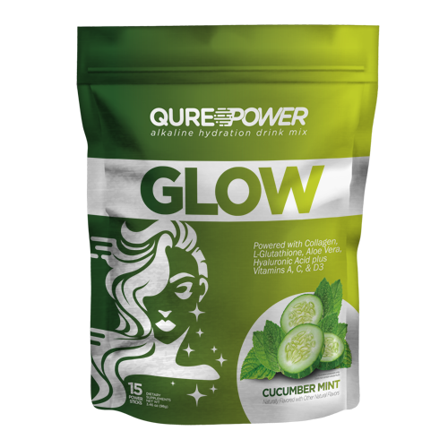 QURE Power Skin Glow Support Cucumber Mint Stick Pack (15 Count) QureWellness